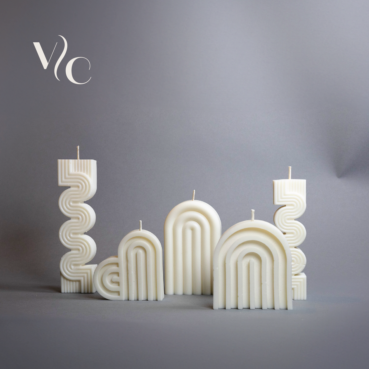 Wavy Pillar Candle Set